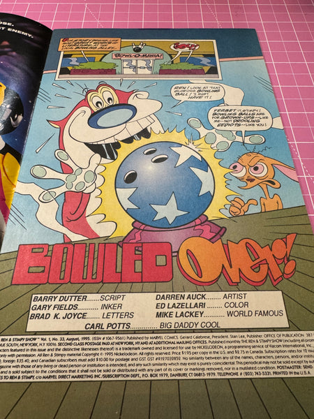 Issue #33 August 1995 Marvel Ren and Stimpy Show (1992) Comic Books Autographed by Bob Camp