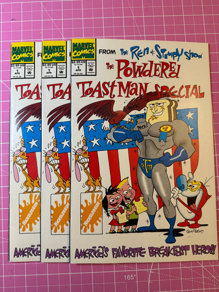 Marvel Comics Ren and Stimpy Show Powdered Toast Man Special (1994) Comic Book Issue 1, Autograph & Remarque by Bob Camp