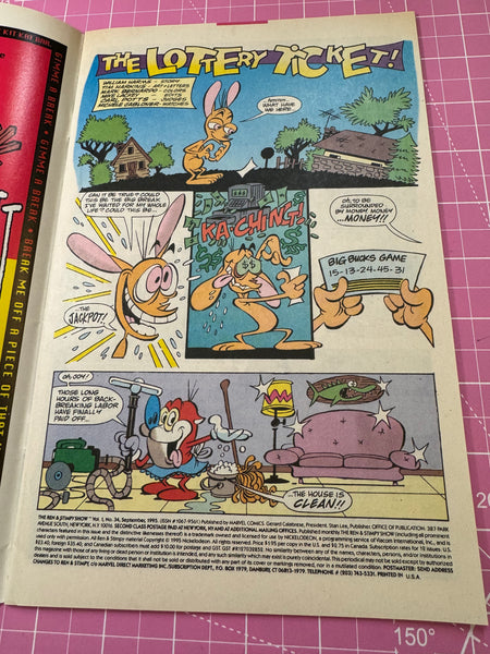 Issue #34 September 1995 Marvel Ren and Stimpy Show (1992) Comic Books Autographed by Bob Camp