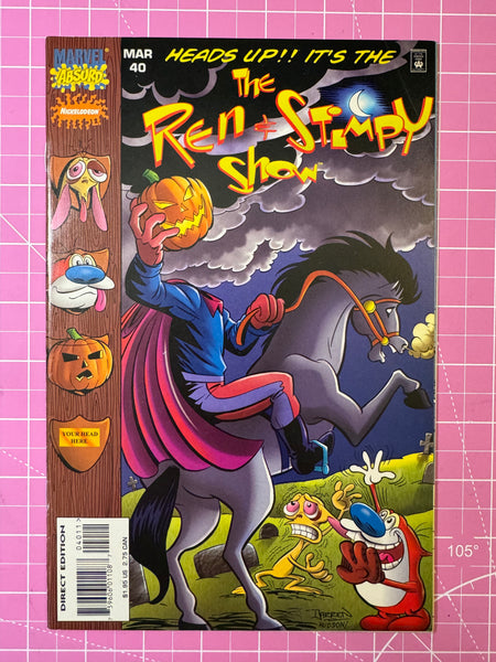 Issue #40 March 1996 Marvel Ren and Stimpy Show (1992) Comic Books Autographed by Bob Camp