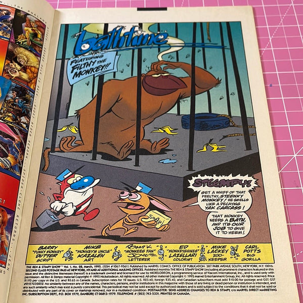 Issue #28 March 1995 Marvel Ren and Stimpy Show (1992) Comic Books Autographed by Bob Camp