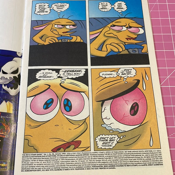 Issue #26 January 1995 Marvel Ren and Stimpy Show (1992) Comic Books Autographed by Bob Camp