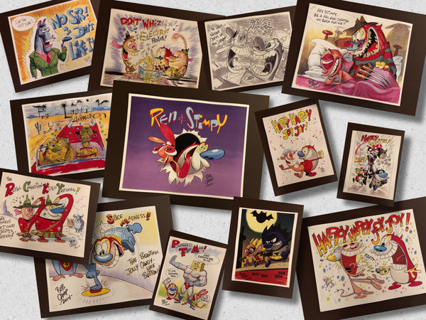 Bob Camp Art Prints Surprise 2-Pack ‘Ren & Stimpy’ 8.5”x11” Autographed