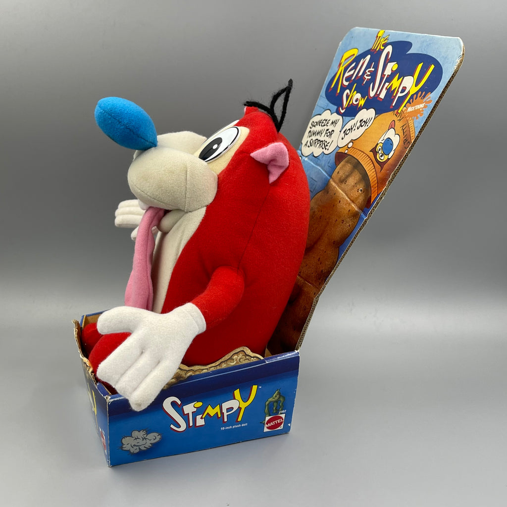 Ren and Stimpy Show Rude Toot Stimpy Plush Toy Doll Mattel 1992 / 10" autographed by Bob Camp co-creator of The Ren & Stimpy Show