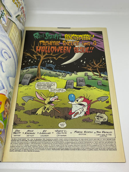 Issue #13 December 1993 Marvel Ren and Stimpy Show (1992) Comic Books Autographed by Bob Camp