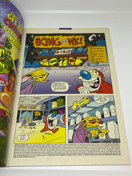 Issue #16 March 1994 Marvel Ren and Stimpy Show (1992) Comic Books Autographed by Bob Camp