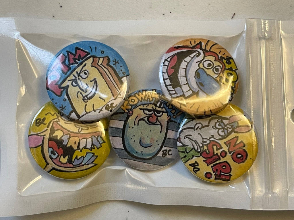 Ren & Stimpy Pin Back Buttons - Set of 5