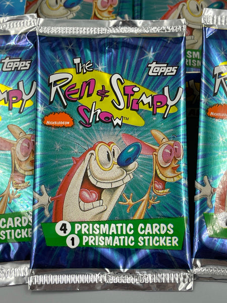 1993 Topps Ren & Stimpy All Prismatic Trading Card and Sticker Packs - Autographed by Bob Camp