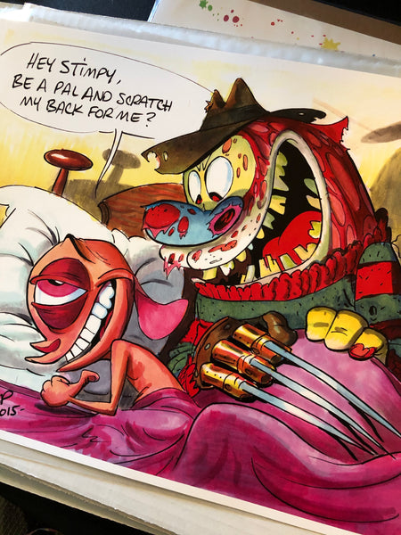 11x14 Ren & Stimpy Art Posters Autographed by Bob Camp