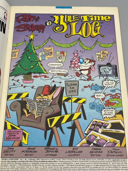 Issue #3 February 1993 Marvel Ren and Stimpy Show (1992) Comic Books Autographed by Bob Camp