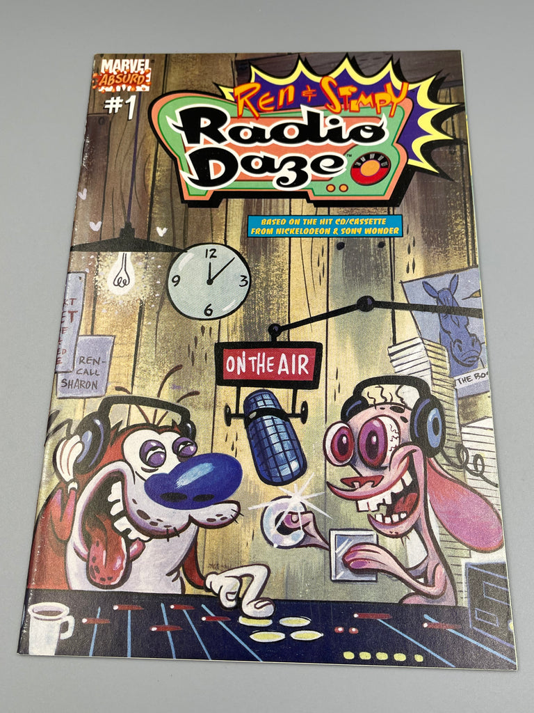 Marvel Absurd Comics Ren & Stimpy Radio Daze Comic Book, Cassette, CD, signed by Bob Camp