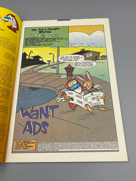 Marvel Nickelodeon Ren & Stimpy Show Special Comic Book #2 Summer Jobs 1994 Signed by Bob Camp