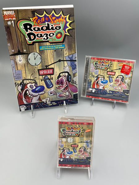 Marvel Absurd Comics Ren & Stimpy Radio Daze Comic Book, Cassette, CD, signed by Bob Camp